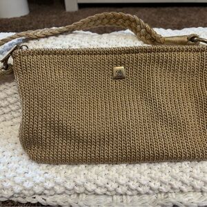 Lina Gold Knit Shoulder Bag